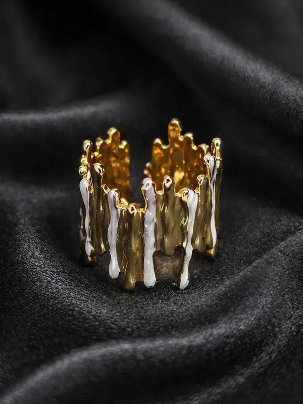 RAVUNE_Drip_Crown_Gold_Stainless_Steel_Anti-Tarnish_Ring__for_Women