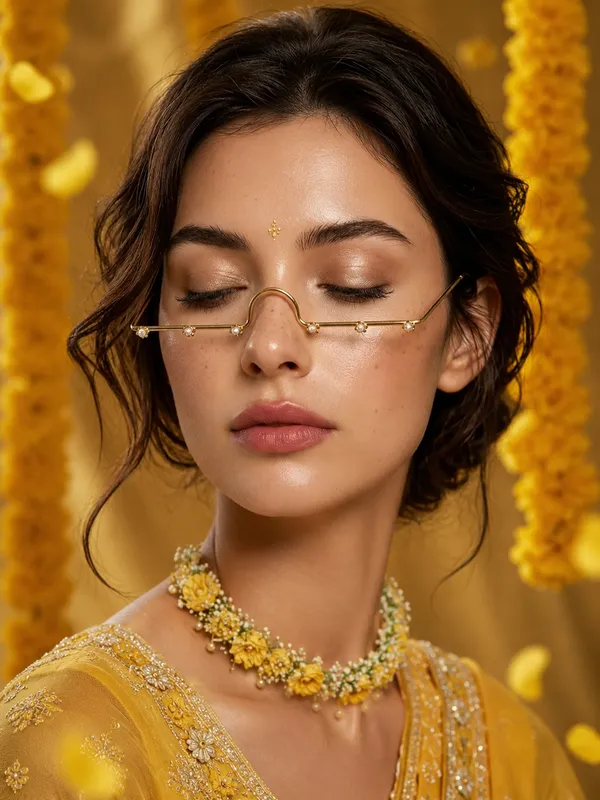 RAVUNÉ_Linear_Bloom_Gold_Stainless_Steel_Anti-Tarnish_Facelets__For_Women