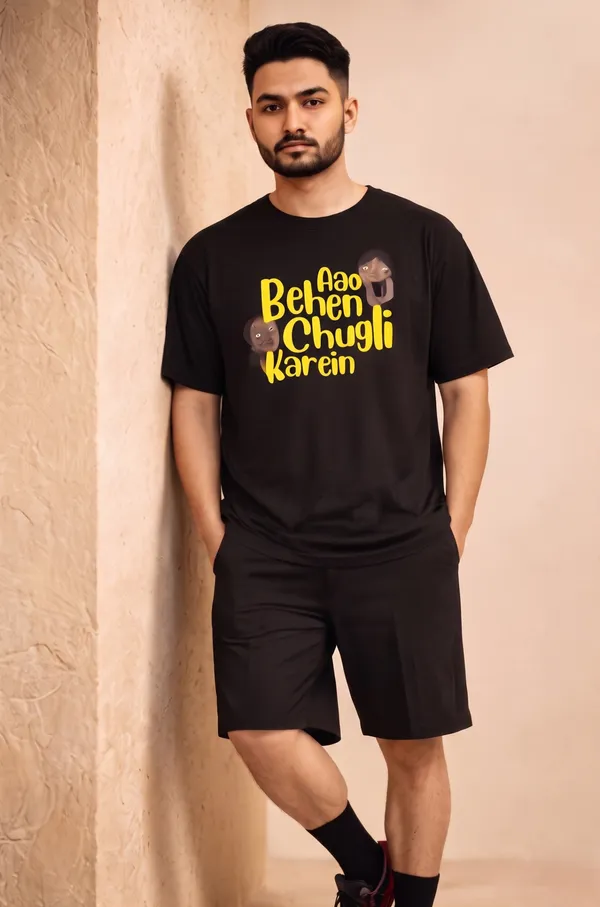 Aao_Behen_Chugli_Karein_T-Shirt_And_Shorts_Lounge_Set