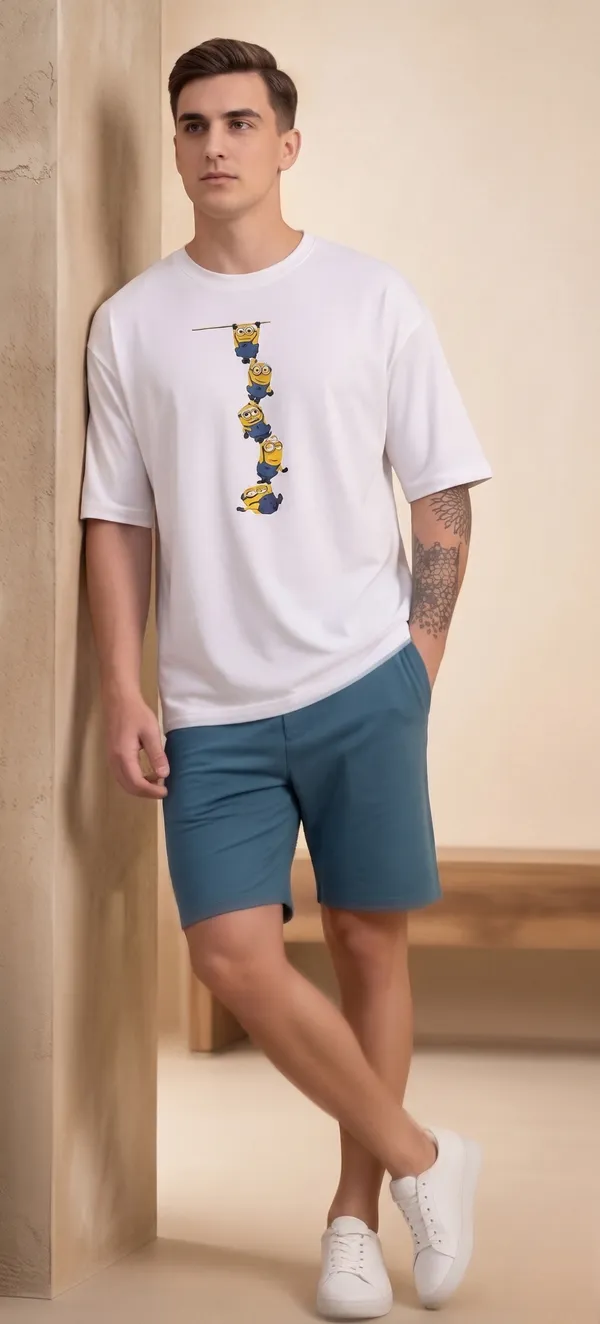Minion_Print_T-Shirt_And_Shorts_Set