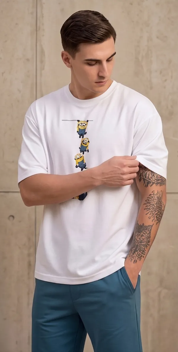 Minion_Print_T-Shirt_And_Shorts_Set