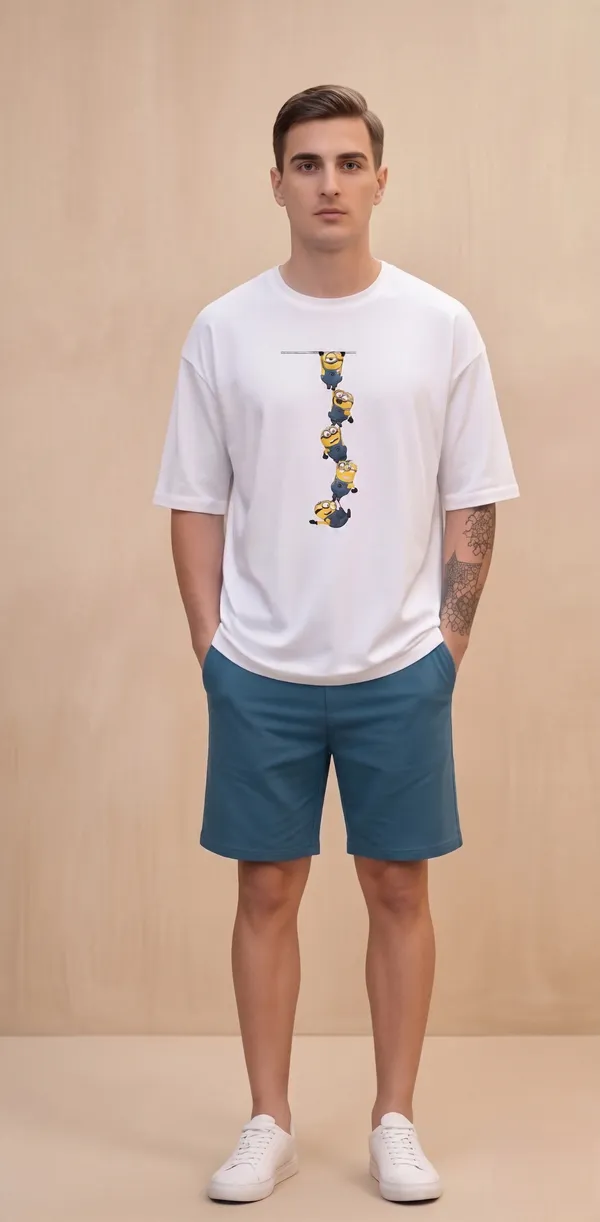 Minion_Print_T-Shirt_And_Shorts_Set