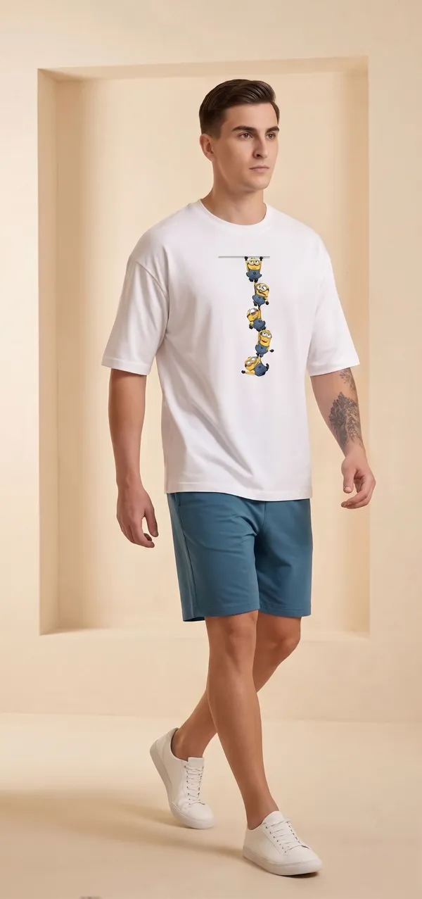 Minion_Print_T-Shirt_And_Shorts_Set