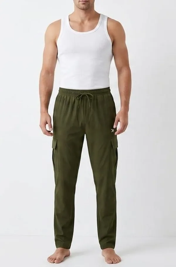 Men's_Olive_Green_Cargo_Joggers_With_Elastic_Waistband