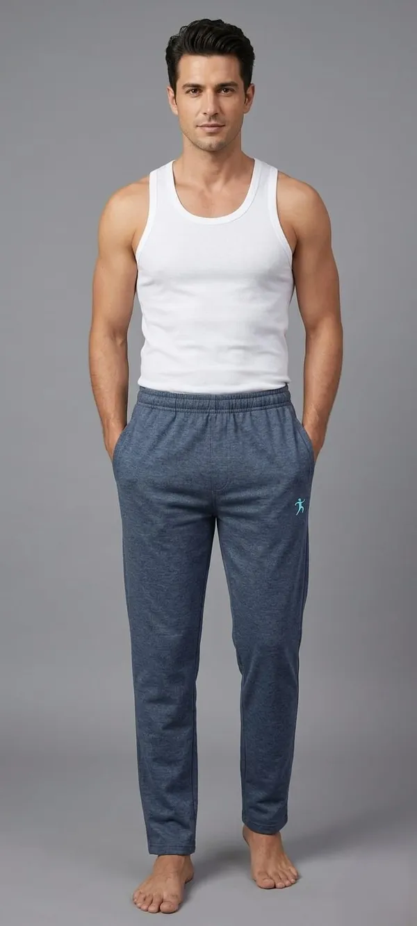Men's_Heather_Blue_Lounge_Track_Pants_With_Logo_Detail