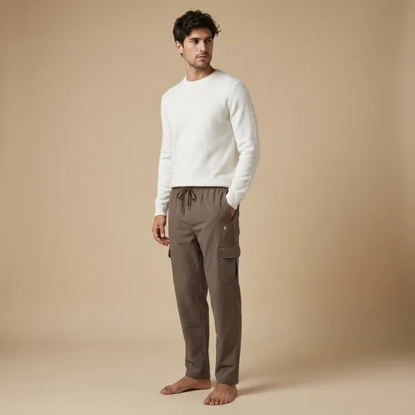 Men's_Cargo_Pants_With_Drawstring_-_Olive_Brown