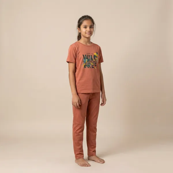 Rust_Brown_Pencil_cloth_two_way_lycra_Co-Ord_Set__For_Girls