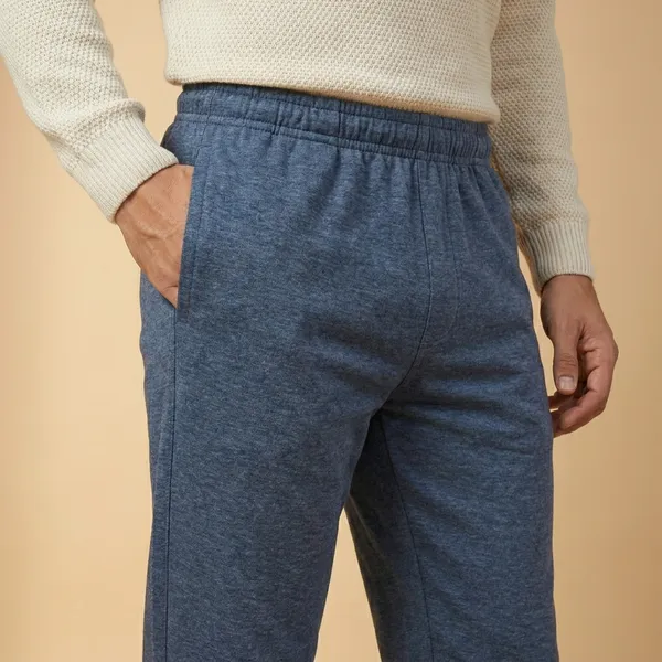 Men's_Heather_Blue_Lounge_Track_Pants_With_Logo_Detail