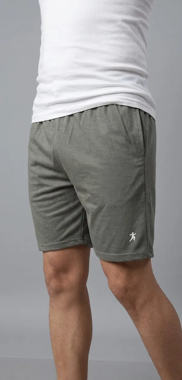 Men's_Grey_Casual_Shorts_With_Logo