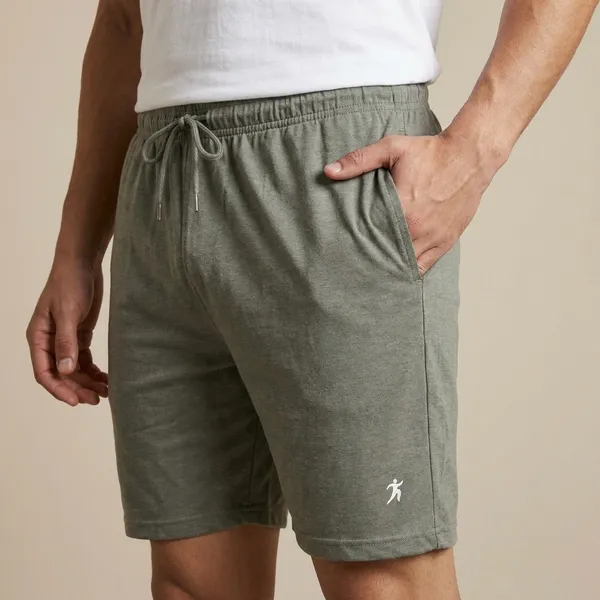 Men's_Grey_Casual_Shorts_With_Logo