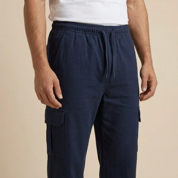 Men's_Navy_Blue_Relaxed_Fit_Drawstring_Cargo_Pants