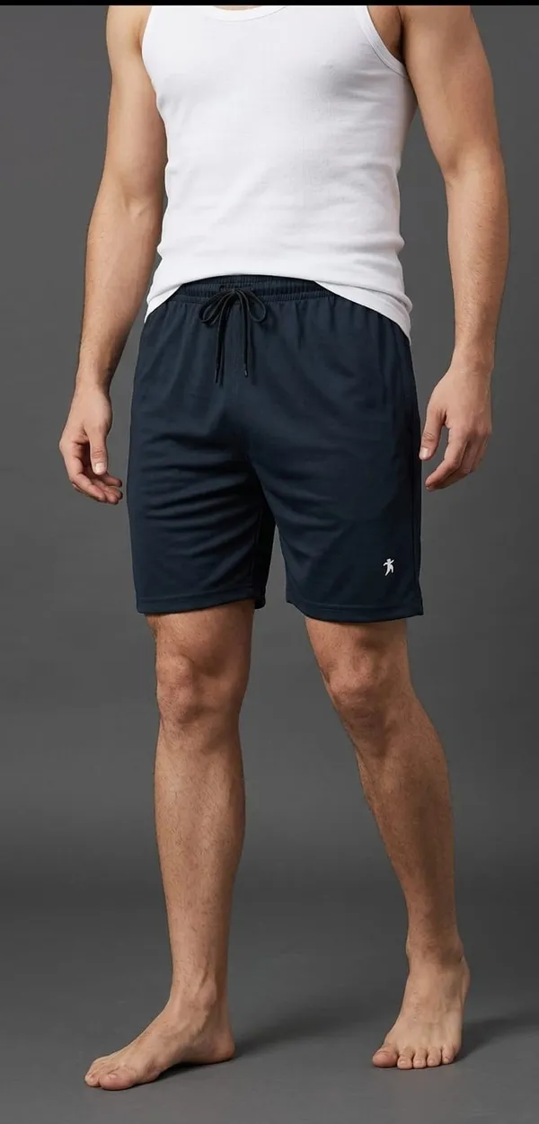 Men's_Navy_Blue_Athletic_Shorts_With_Drawstring