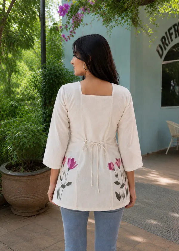 Floral_Print_Cotton_Top_With_Tassel_Detailing