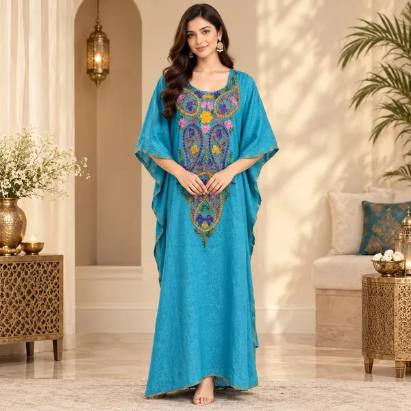 Aurelia_Turquoise_Embroidered_Premium_Handmade_Kashmiri_Kaftan_