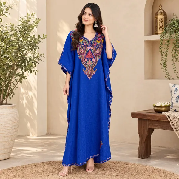 Royal_Blue_Multi_colour_Embroidered_premium_kashmiri_kaftan_