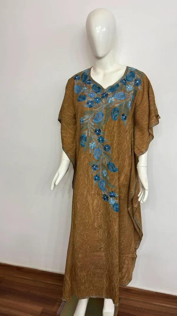 Walnut_brown_Embroidered_Premium_Handmade_Kashmiri_Kaftan