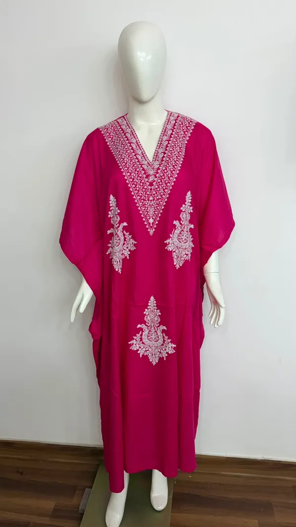 Rani_Pink__Premium_Handmade_Kaftan_With_White_Embroidery