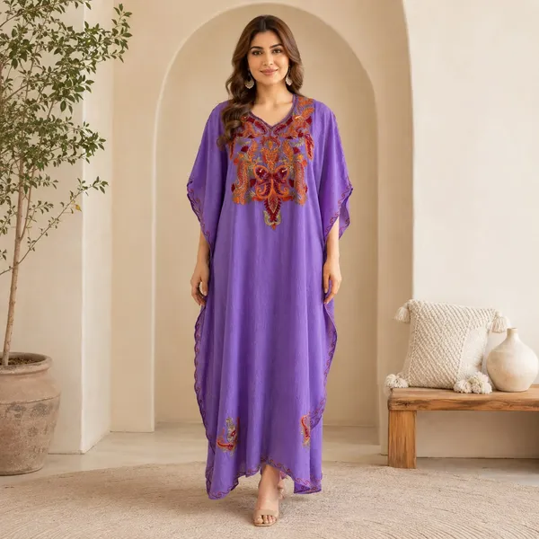 Royal_lavender_Premium_Handmade_Kashmiri_Kaftan_With_Floral_Embroidery