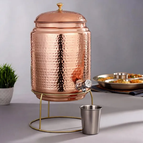 Copper_Hammered_Water_Pot_Dispenser