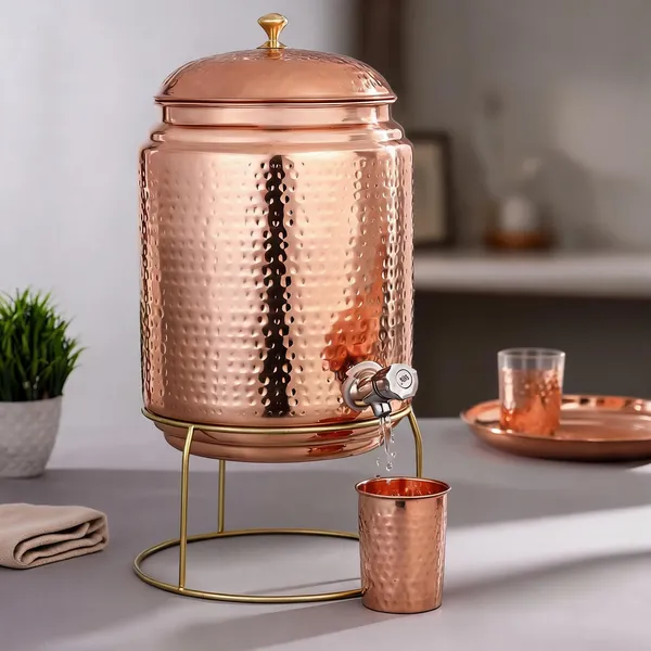Copper_Hammered_Water_Pot_Dispenser