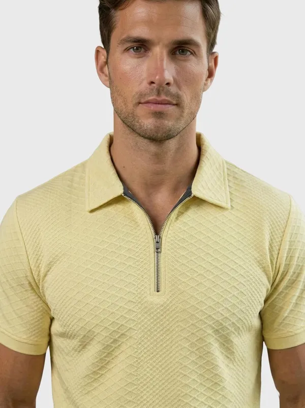 Men_S_Jacquard_Cotton_Quarter_Zipper_Polo_Shirt