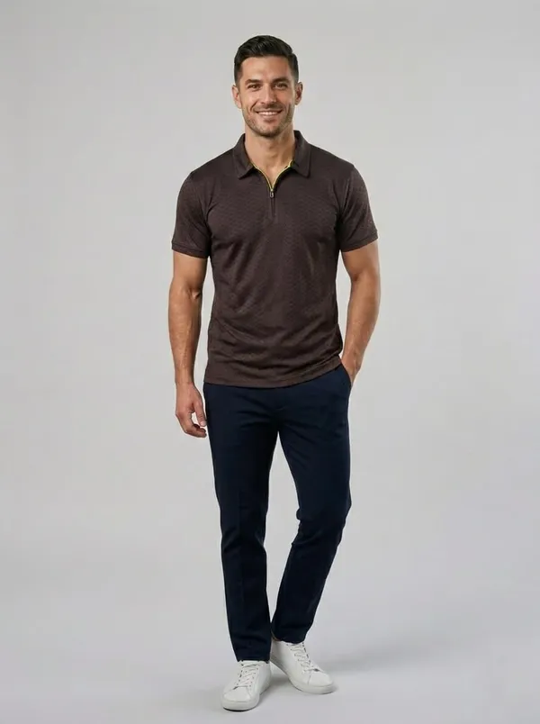 Men_S_Jacquard_Cotton_Quarter_Zipper_Polo_Shirt