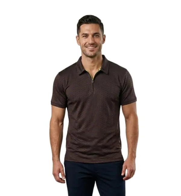 Men_S_Jacquard_Cotton_Quarter_Zipper_Polo_Shirt