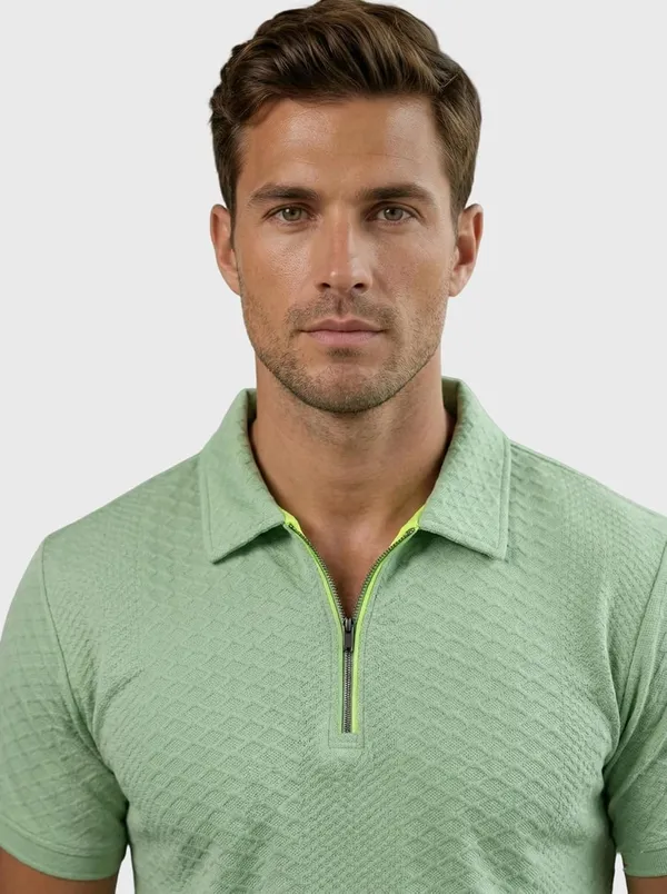 Men_S_Jacquard_Cotton_Quarter_Zipper_Polo_Shirt