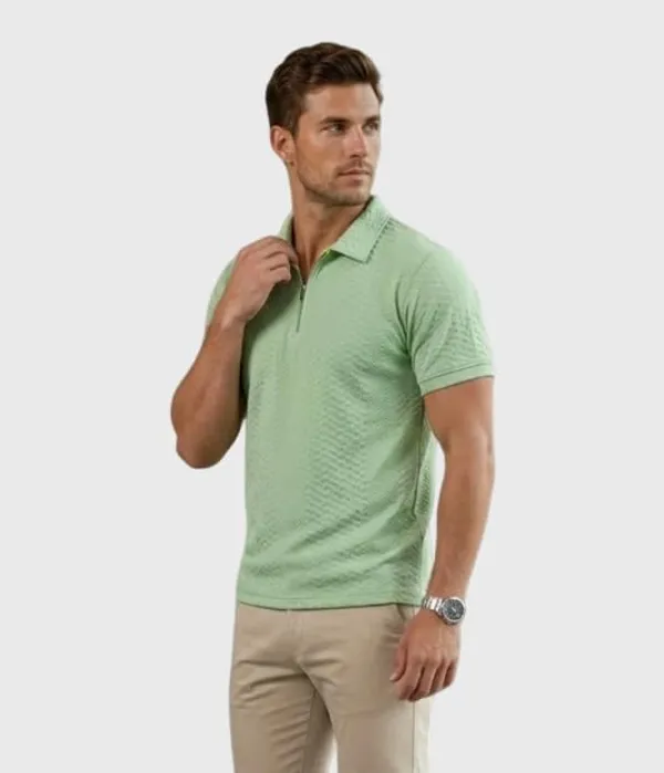 Men_S_Jacquard_Cotton_Quarter_Zipper_Polo_Shirt