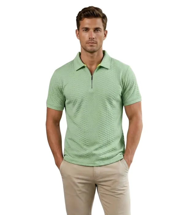 Men_S_Jacquard_Cotton_Quarter_Zipper_Polo_Shirt