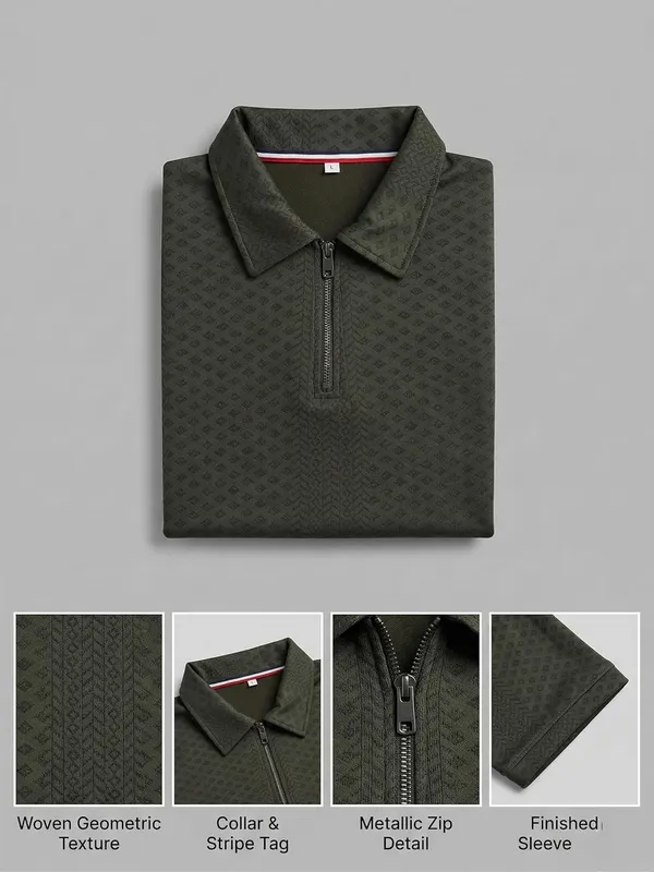 Men_S_Jacquard_Cotton_Quarter_Zipper_Polo_Shirt