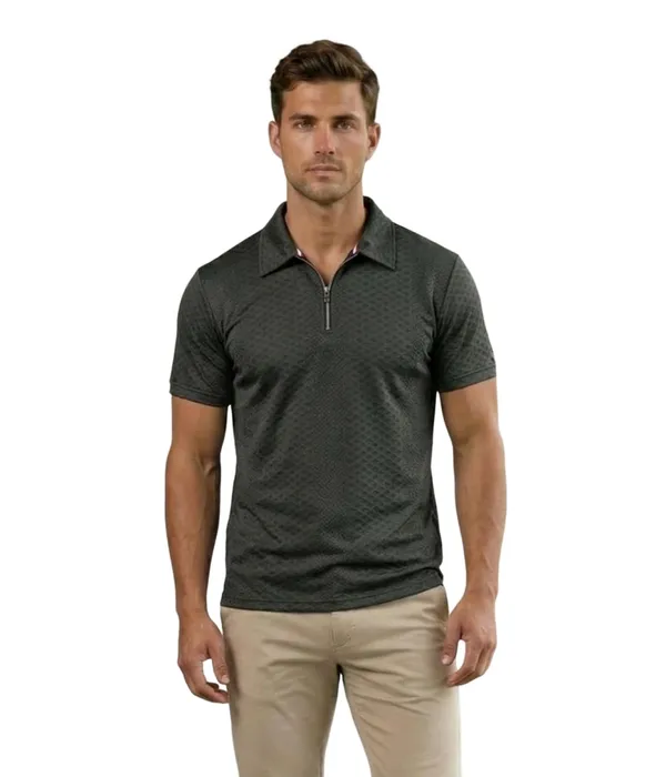 Men_S_Jacquard_Cotton_Quarter_Zipper_Polo_Shirt