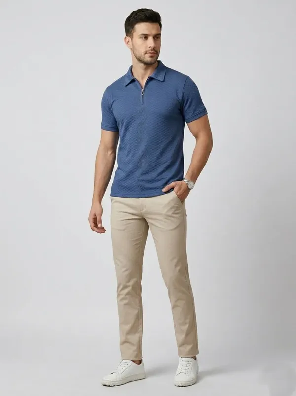 Men_S_Jacquard_Cotton_Quarter_Zipper_Polo_Shirt