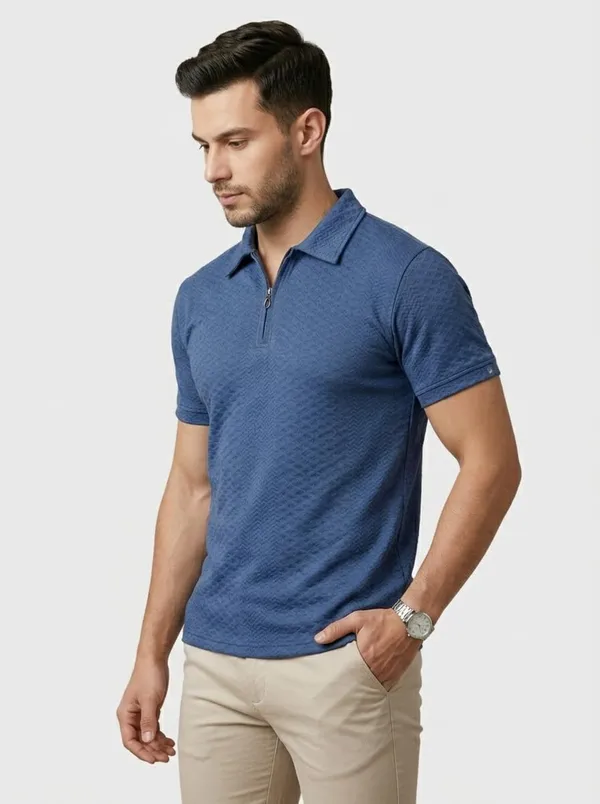 Men_S_Jacquard_Cotton_Quarter_Zipper_Polo_Shirt