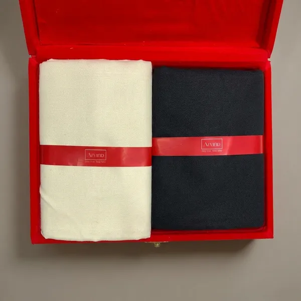 Shriyam_Beige_And_Black_Poly_Cotton_Solid_Shirt_And_Trouser_Fabric_For_Men