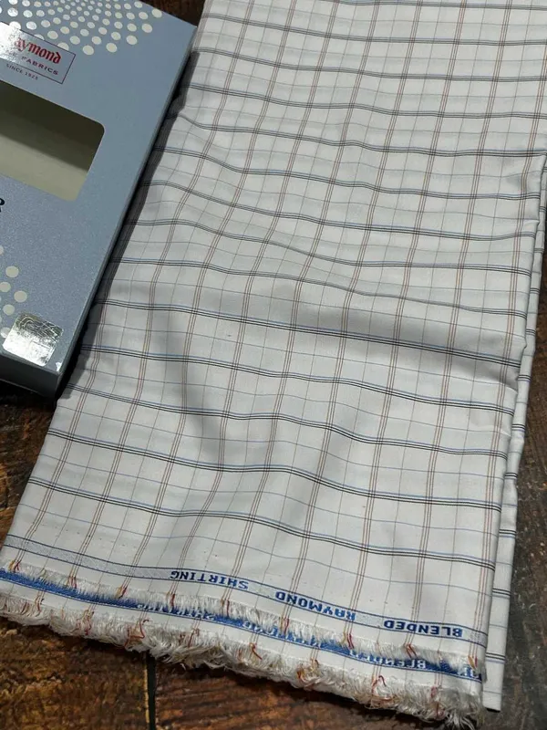 Raymond_White_Poly_Cotton_Checkered_Shirt_Fabric_For_Men