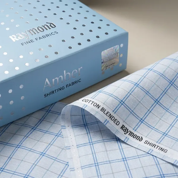 Raymond_White_Poly_Cotton_Checkered_Shirt_Fabric_For_Men