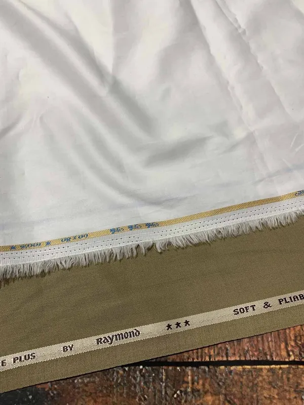 Raymond_White_And_Beige_Pure_Cotton_Solid_Shirt_And_Trouser_Fabric_For_Men