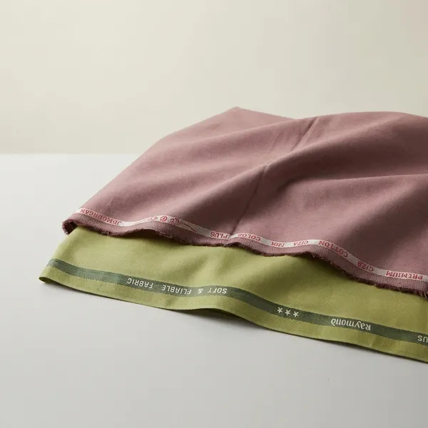 Raymond_Maroon_And_Green_Pure_Cotton_Solid_Shirt_And_Trouser_Fabric_For_Men