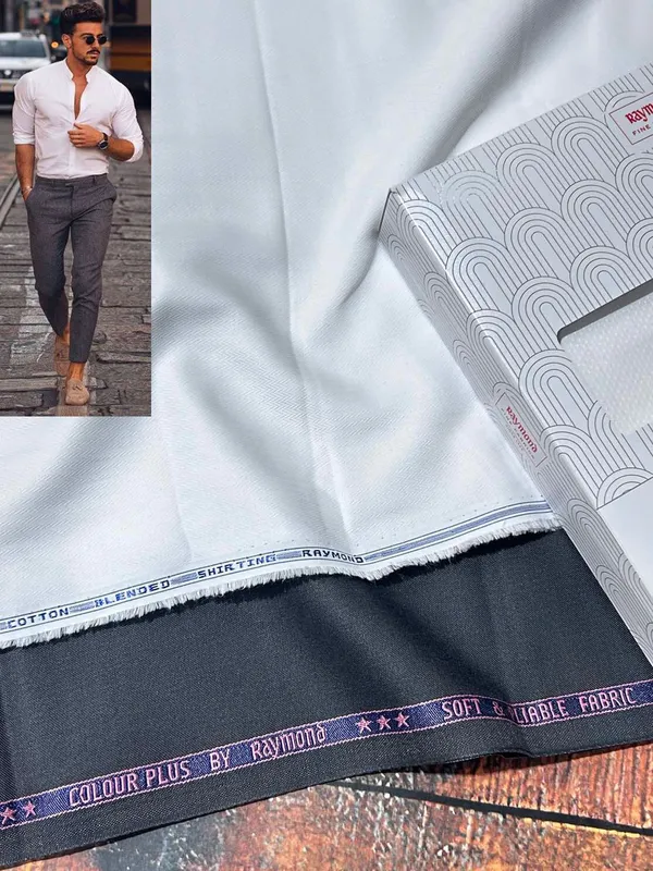 Raymond_White_And_Grey_Pure_Cotton_Solid_Shirt_And_Trouser_Fabric_For_Men