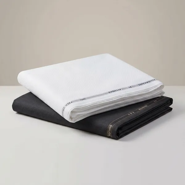 Raymond_White_And_Black_Cotton_Blend_Solid_Shirt_And_Trouser_Fabric_For_Men
