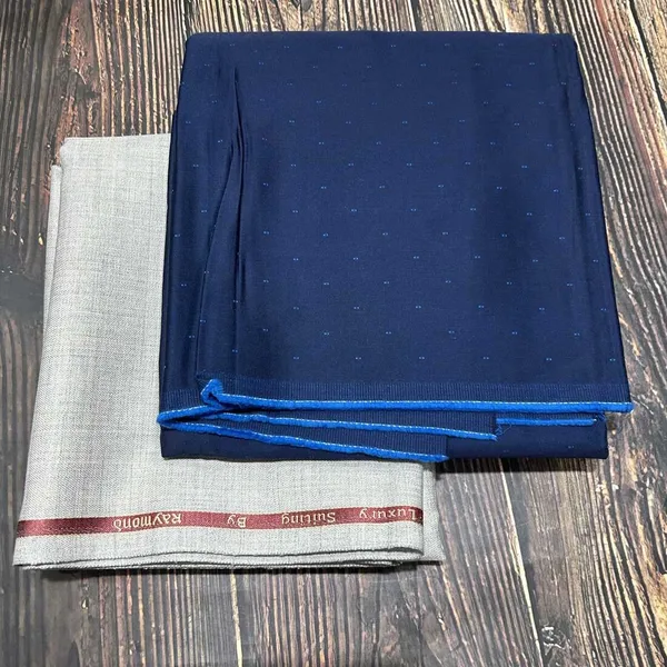 Raymond_Blue_And_Grey_Pure_Cotton_Polka_Print_Shirt_And_Trouser_Fabric_For_Men