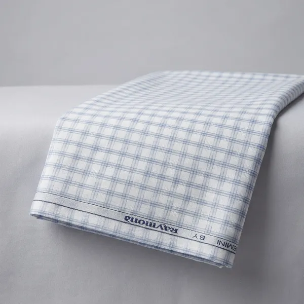 Raymond_Blue_And_White_Pure_Cotton_Checkered_Shirt_Fabric_For_Men
