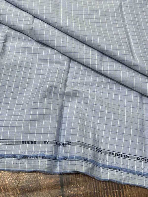 Raymond_Light_Blue_Pure_Cotton_Checkered_Shirt_Fabric_For_Men
