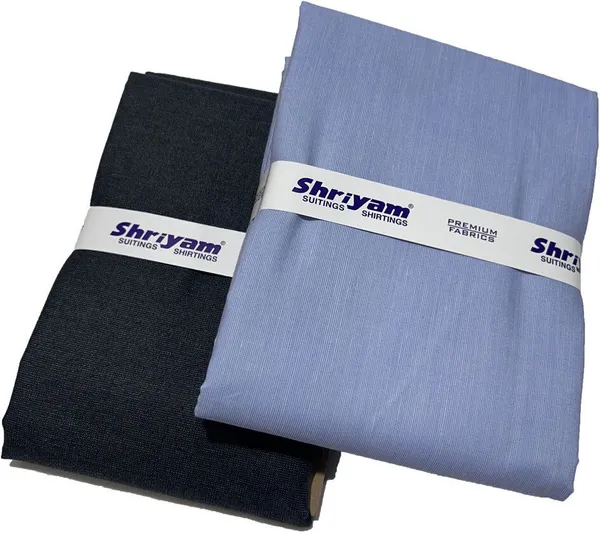 Shriyam_Blue_And_Grey_Poly_Cotton_Solid_Shirt_And_Trouser_Fabric_For_Men