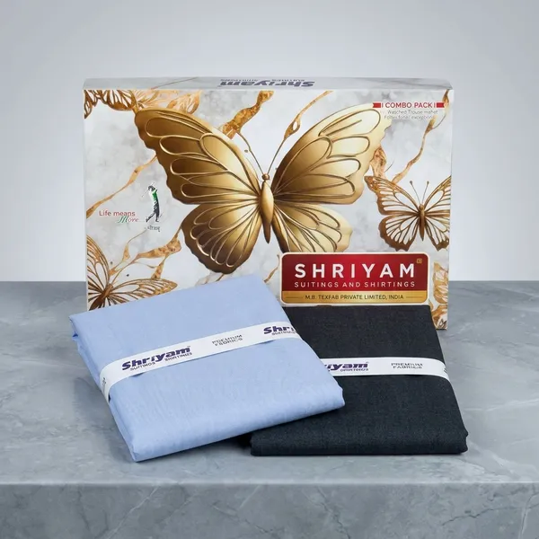 Shriyam_Blue_And_Grey_Poly_Cotton_Solid_Shirt_And_Trouser_Fabric_For_Men