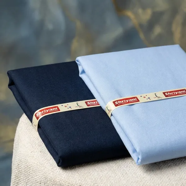 Shriyam_Blue_And_Blue_Poly_Cotton_Solid_Shirt_And_Trouser_Fabric_For_Men_Pack_Of_2