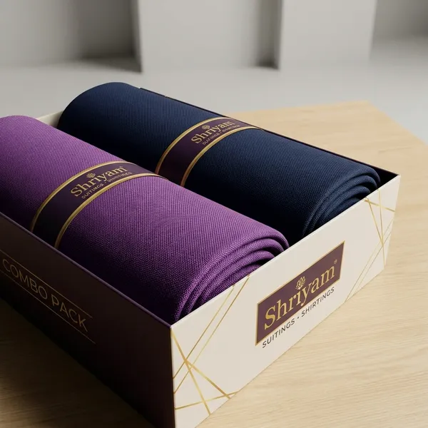 Shriyam_Purple_And_Yellow_Poly_Cotton_Solid_Shirt_And_Trouser_Fabric_For_Men_Pack_Of_2