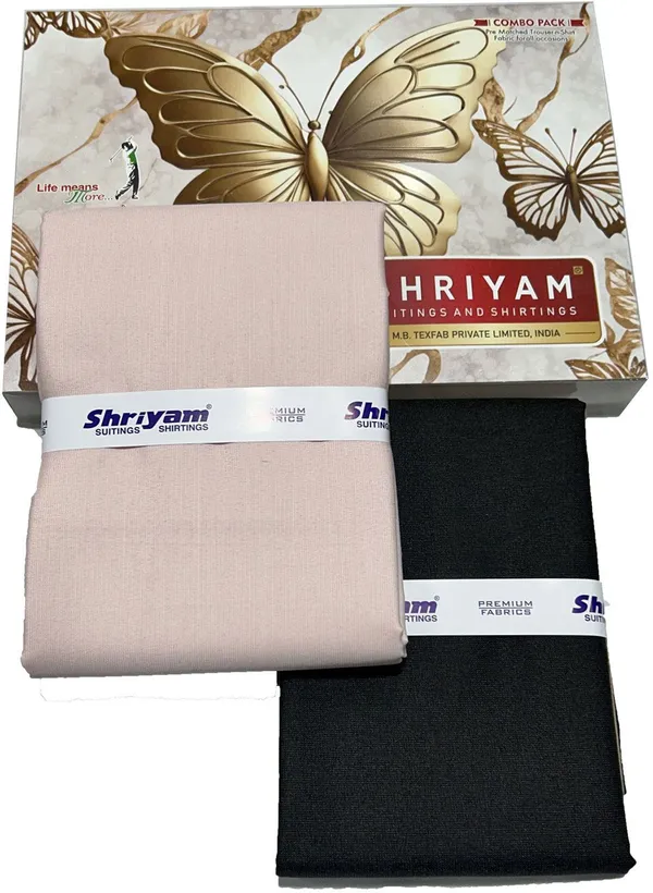 Shriyam_Beige_And_Grey_Poly_Cotton_Solid_Shirt_And_Trouser_Fabric_For_Men