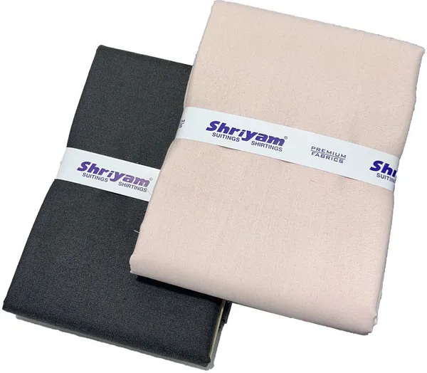 Shriyam_Beige_And_Grey_Poly_Cotton_Solid_Shirt_And_Trouser_Fabric_For_Men
